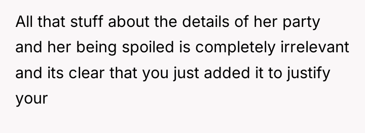 All that stuff about the details of her party and...