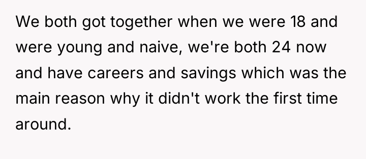 We both got together when we were 18 and were...