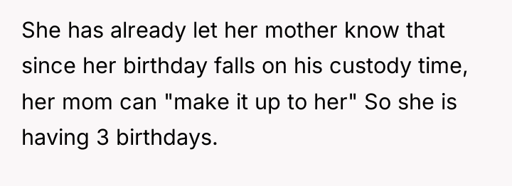 She has already let her mother know that since her...