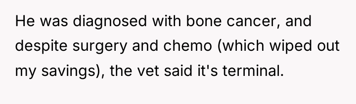 He was diagnosed with bone cancer, and despite surgery and...