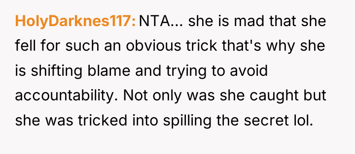 HolyDarknes117 NTA... she is mad that she fell for such...