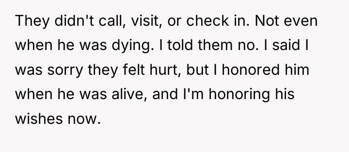 They didn't call, visit, or check in. Not even when...