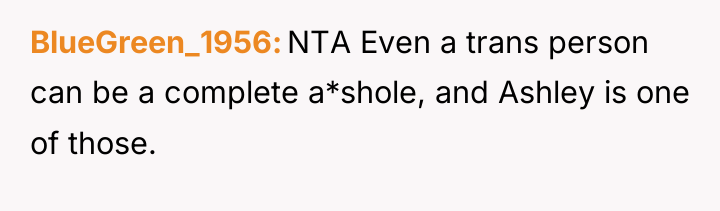 BlueGreen_1956 NTA Even a trans person can be a complete...