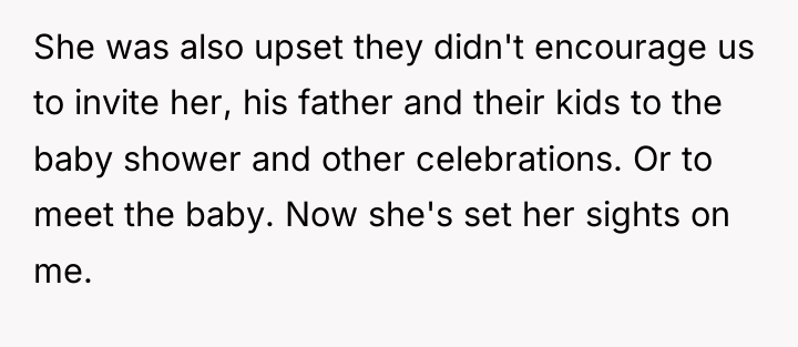She was also upset they didn't encourage us to invite...