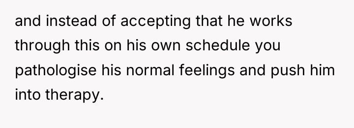 and instead of accepting that he works through this on...