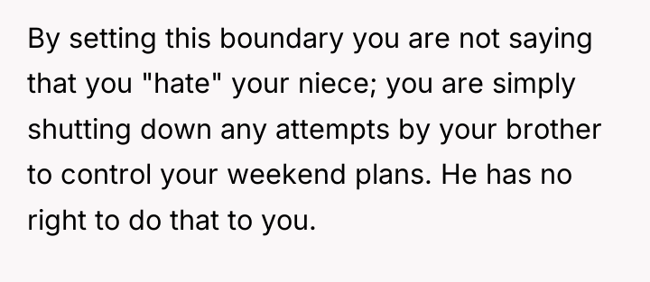 By setting this boundary you are not saying that you...