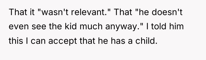 That it "wasn't relevant." That "he doesn't even see the...
