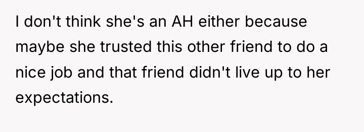 I don't think she's an AH either because maybe she...