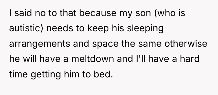 I said no to that because my son (who is...