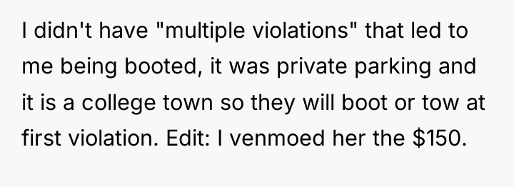 I didn't have "multiple violations" that led to me being...