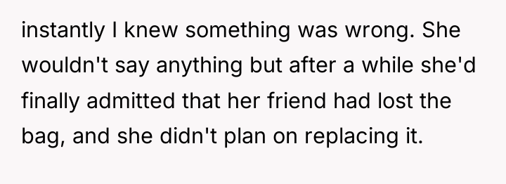 instantly I knew something was wrong. She wouldn't say anything...