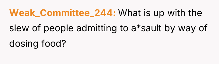 Weak_Committee_244 What is up with the slew of people admitting...