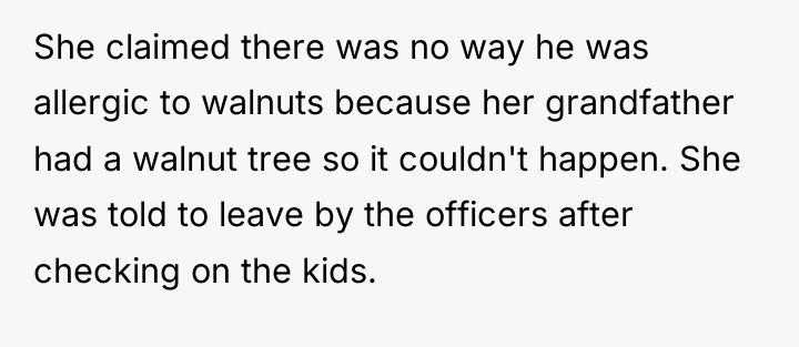 She claimed there was no way he was allergic to...