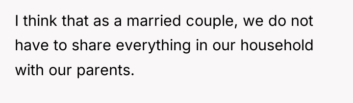 I think that as a married couple, we do not...