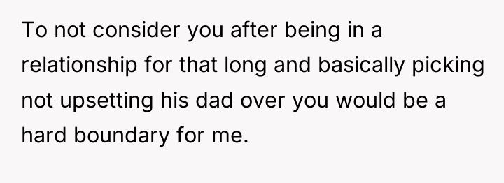 To not consider you after being in a relationship for...