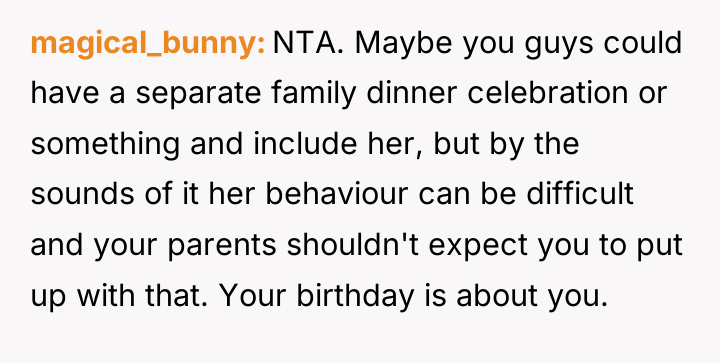 magical_bunny NTA. Maybe you guys could have a separate family...
