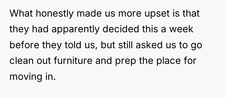 What honestly made us more upset is that they had...
