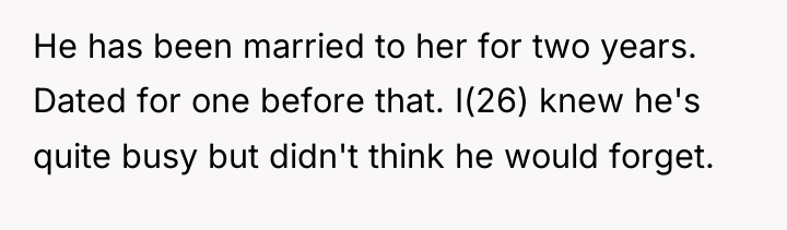 He has been married to her for two years. Dated...