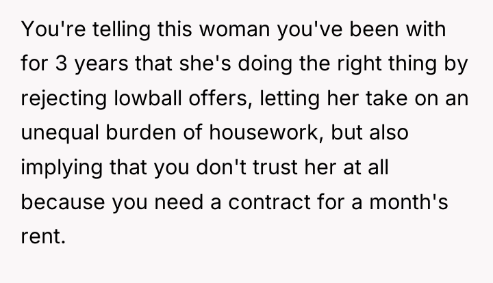 You're telling this woman you've been with for 3 years...