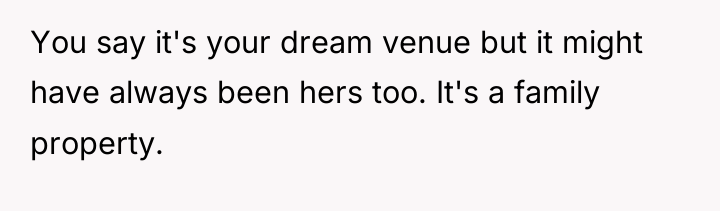 You say it's your dream venue but it might have...