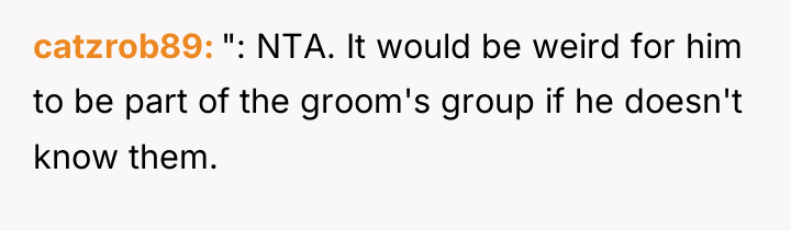 catzrob89 ": NTA. It would be weird for him to...