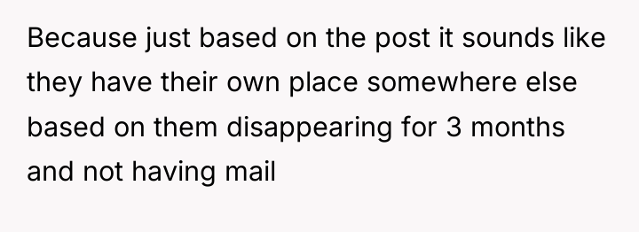 Because just based on the post it sounds like they...