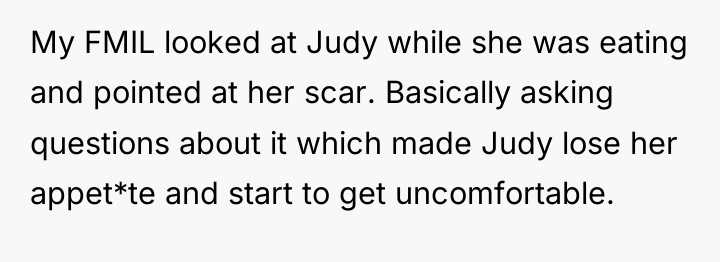 My FMIL looked at Judy while she was eating and...