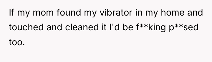 If my mom found my vibrator in my home and...