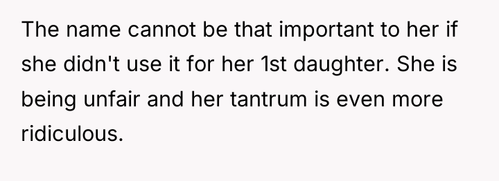 The name cannot be that important to her if she...