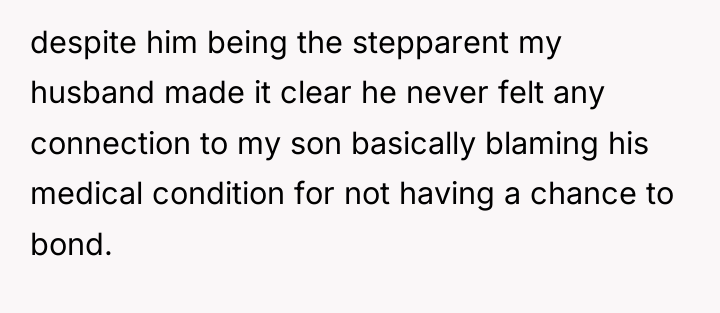 despite him being the stepparent my husband made it clear...