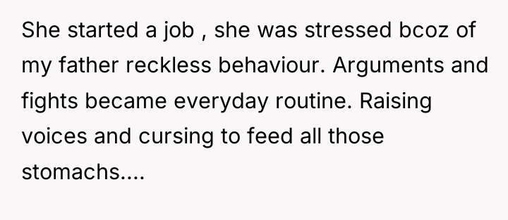 She started a job , she was stressed bcoz of...