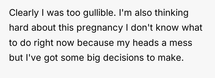 Clearly I was too gullible. I'm also thinking hard about...