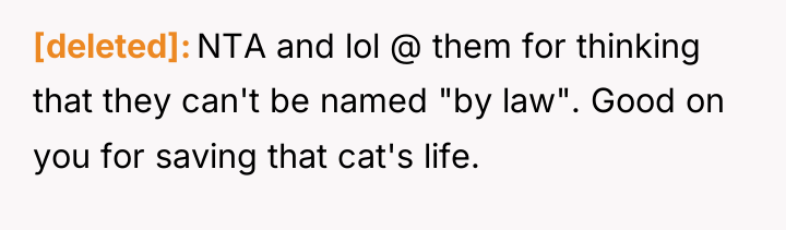 [deleted] NTA and lol @ them for thinking that they...