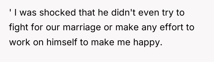 ' I was shocked that he didn't even try to...