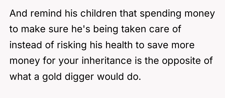 And remind his children that spending money to make sure...