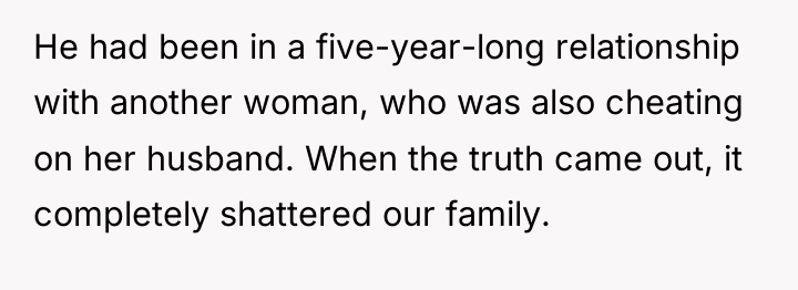 He had been in a five-year-long relationship with another woman,...