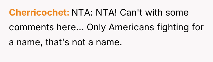 Cherricochet NTA: NTA! Can't with some comments here... Only Americans...