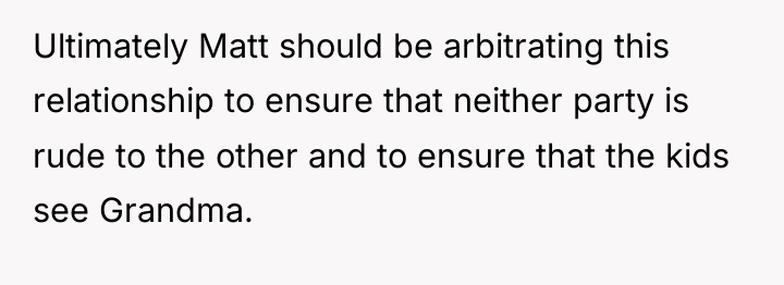 Ultimately Matt should be arbitrating this relationship to ensure that...
