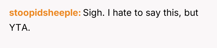 stoopidsheeple Sigh. I hate to say this, but YTA.