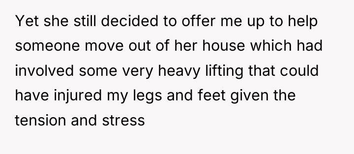 Yet she still decided to offer me up to help...