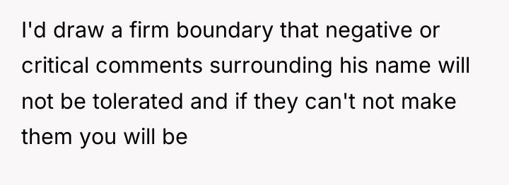I'd draw a firm boundary that negative or critical comments...