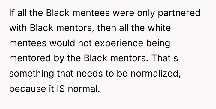 If all the Black mentees were only partnered with Black...