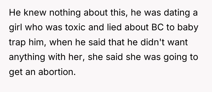 He knew nothing about this, he was dating a girl...