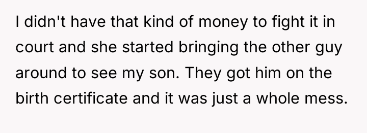 I didn't have that kind of money to fight it...