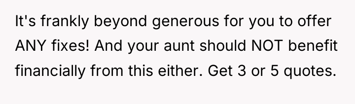 It's frankly beyond generous for you to offer ANY fixes!...