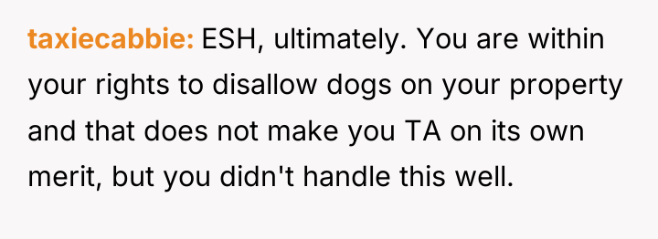 taxiecabbie ESH, ultimately. You are within your rights to disallow...