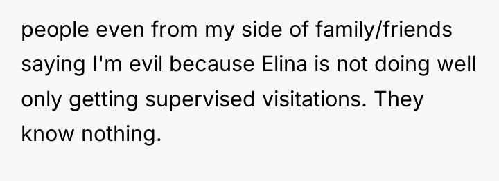 people even from my side of family/friends saying I'm evil...