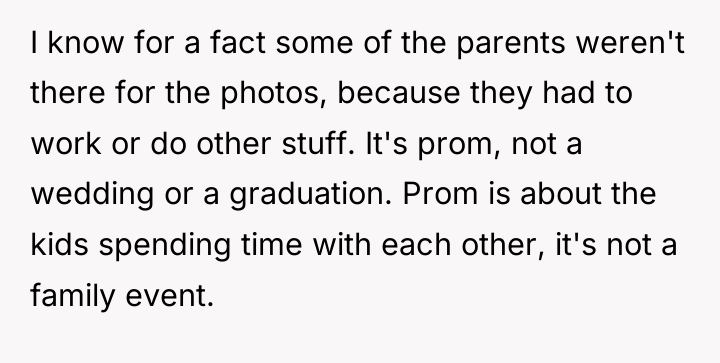 I know for a fact some of the parents weren't...