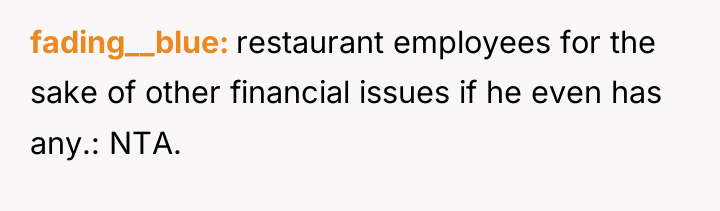 fading__blue restaurant employees for the sake of other financial issues...