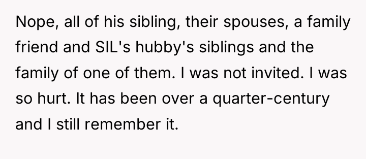 Nope, all of his sibling, their spouses, a family friend...